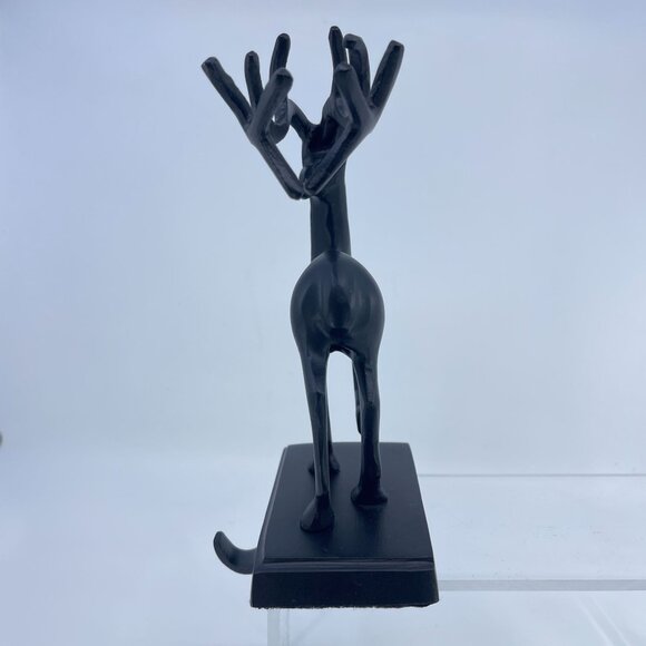 black metal reindeer stocking holders with antler holiday decor pair - Picture 9 of 9